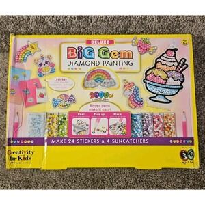 Creativity for Kids Big Gem Diamond Painting Kit 24 Stickers 4 Suncatchers